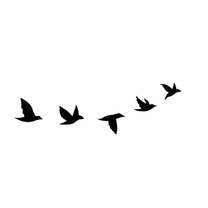 A tattoo design that consists of a flock of birds