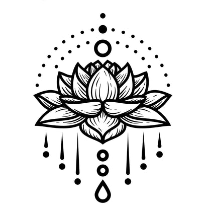 A tattoo design that represents an Indian style lotus