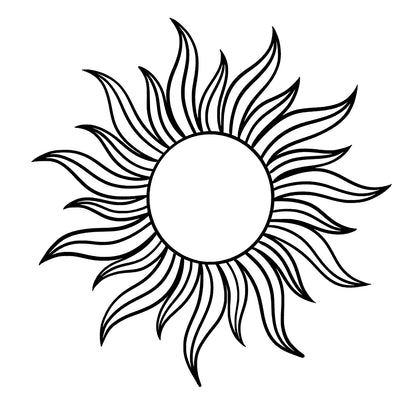 A tattoo design of a sun with wavy radiance