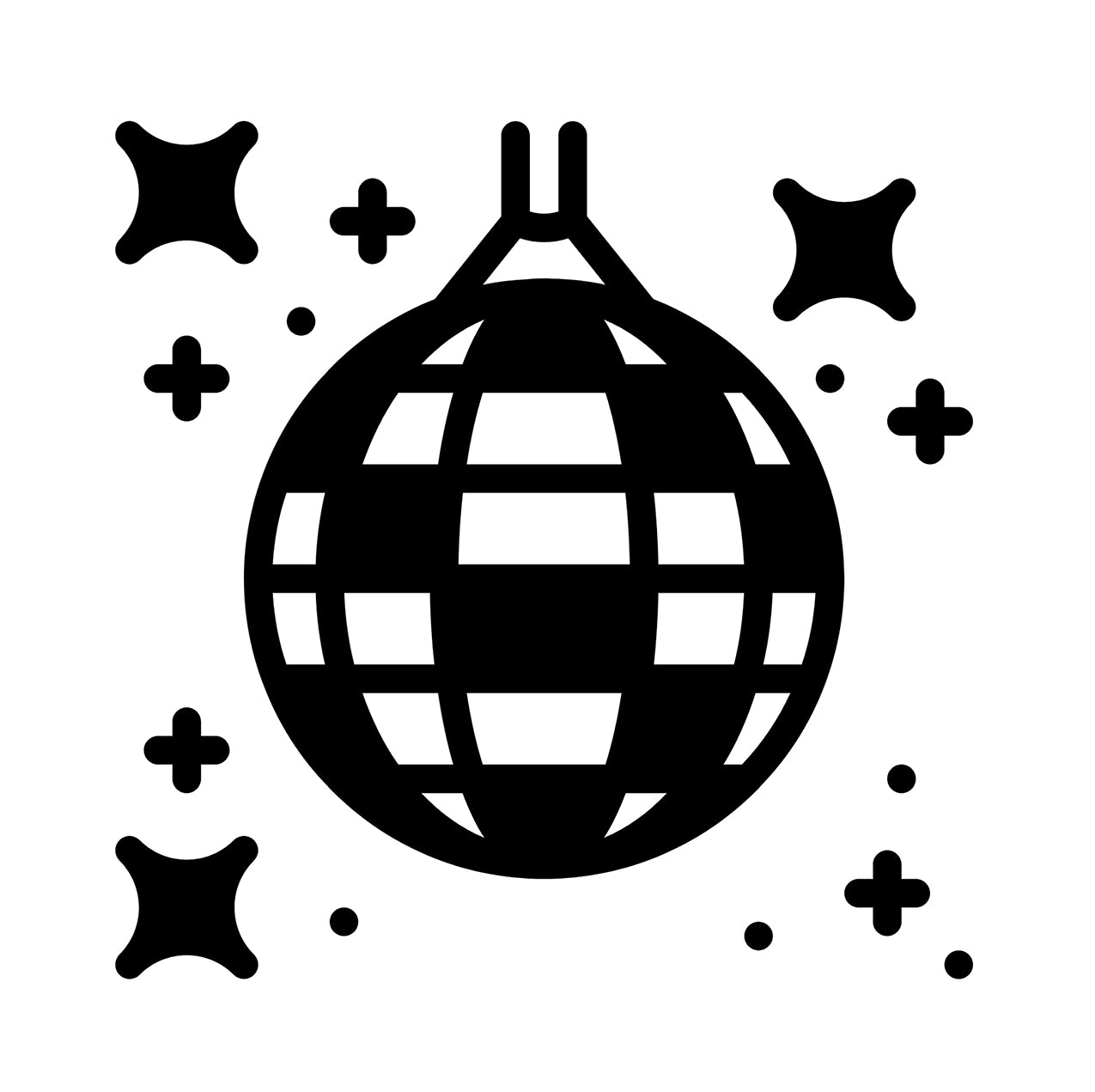 A tattoo design that represents a mirror ball or a disco ball